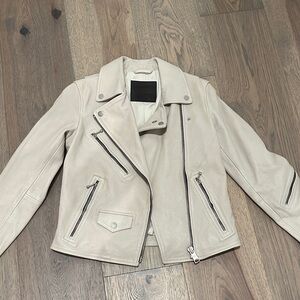 All Saints Off-White Leather Jacket